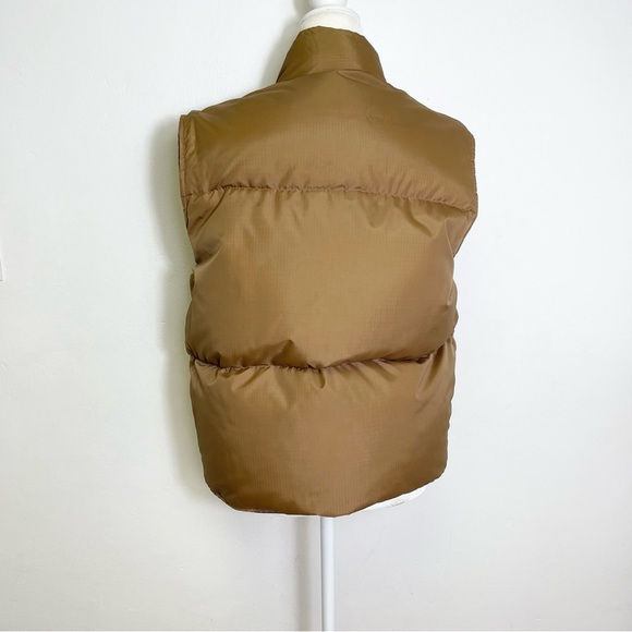 Vintage Argus Sportswear Reversible Puffer Vest Unisex Plaid Tan Size Medium - Picture 6 of 15